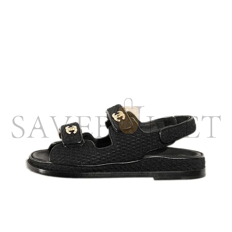 CHANEL SANDALS KNITWEAR BLACK G35927 X56555 94305